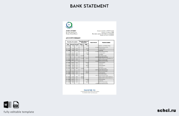 цифровая загрузка шаблона Excel банковской выписки Banco da Uniao Гвинеи Бисау